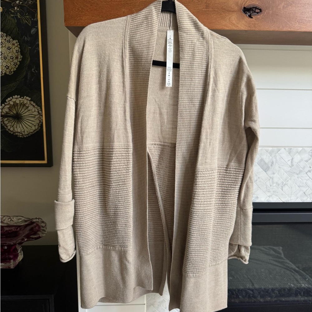Lululemon Athletica Tan Cardigan Sweater Open-Front